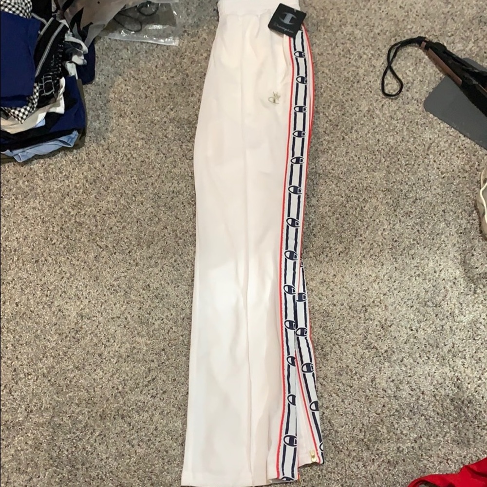 White champion joggers